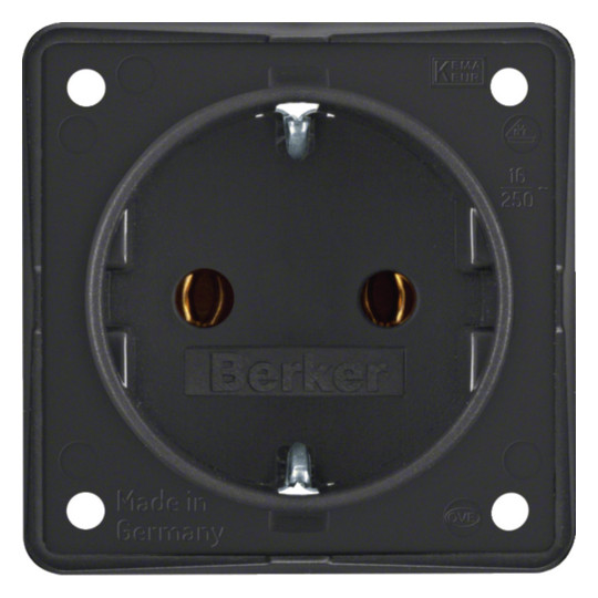 Berker 947782505 Steckdose SCHUKO mit Steckklemmen Integro Modul-Einsätze anthrazit matt