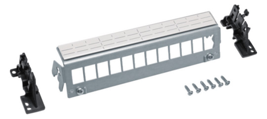 Hager FZ12MK Patch-Panel univ. 12-fach für Keystone ohne Module für Hutschiene/geschraubt