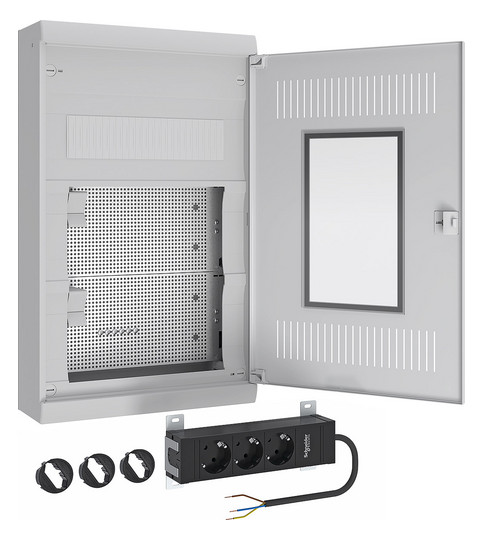 ABN A36ATM AMIGO Media-Kleinverteiler AP 3R mit Mediatür BxHxT:300x495x106mm