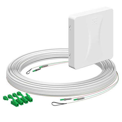 Kaiser 4252046 Teilnehmeranschluss Gf-TA E3S Connect® Aufputz, 2xF, LC/APC DX, L=20m, Gf-GV vorkonfektioniert, shutter, LC/APC
