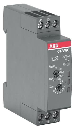 ABB CT-VWC.12 Zeitrelais, einschaltwischend 1We, 24-48VDC/24-240VAC 1SVR508130R0000