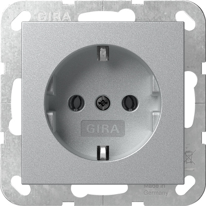 Gira 418826 SCHUKO-Steckdose System 55 alu lackiert