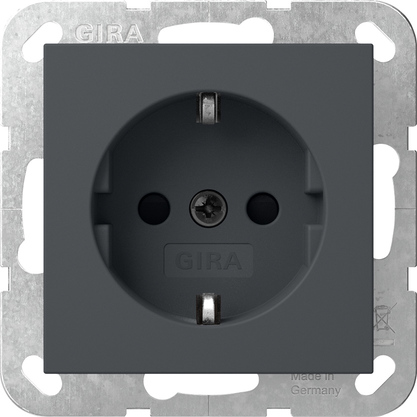 Gira 418328 SCHUKO-Steckdose Shutter Schraubklemmen System 55 Anthrazit