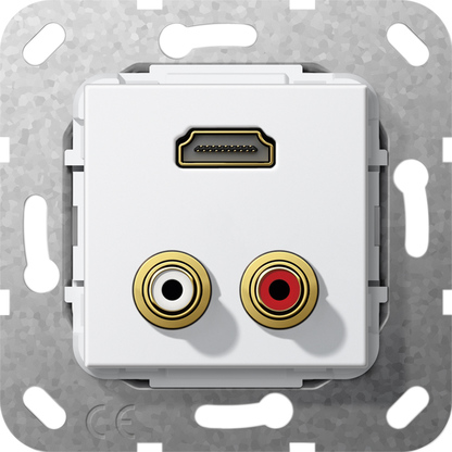 Gira 567403 C-Audio HDMI K-Peitsche Einsatz reinweiß glänzend