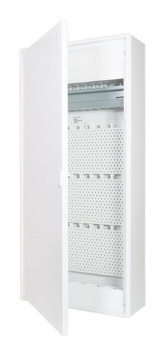 f-tronic 7220216 Aufputz Kommunikationsverteiler VISION48K 4-reihig mit 3-fach Steckdose